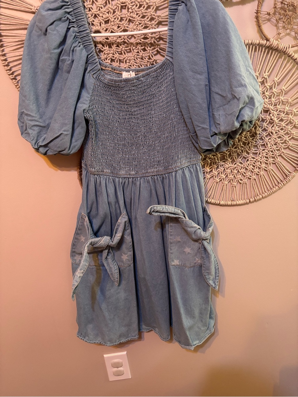 Boutique Puff Sleeve Denim Dress